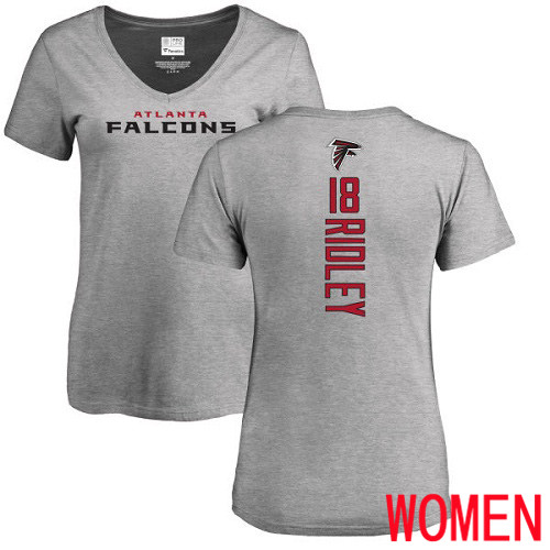 Atlanta Falcons Ash Women Calvin Ridley Backer NFL Football #18 T Shirt
